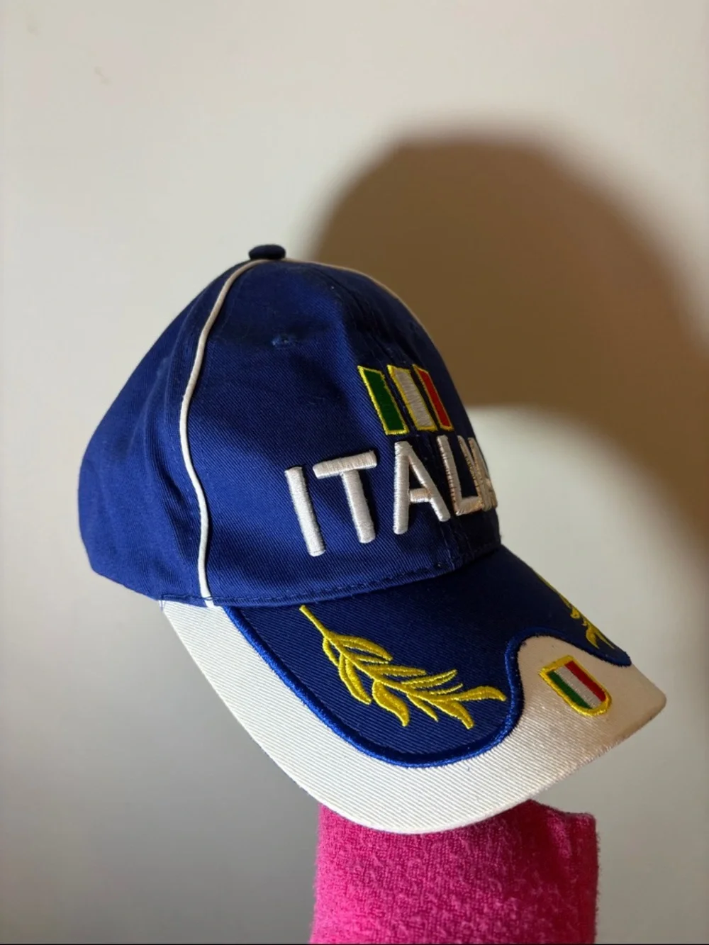Kid’s Blue Italia Italian Italy Flag and Crest Classic Baseball Cap Velcro Youth